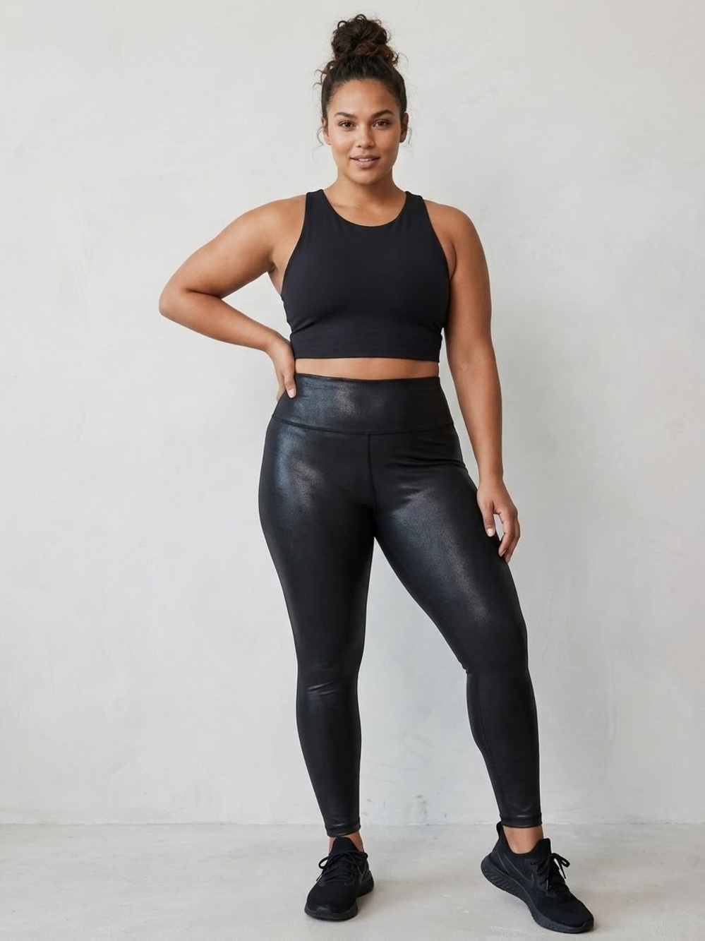 Mono B Shiny Black High-Waist Leggings ITEM #23